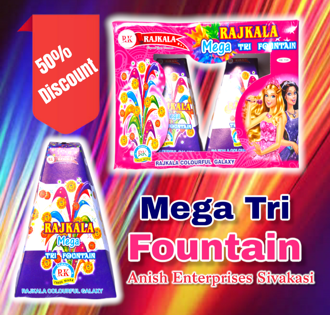 Mega Tri Colour Fountain / Jolly Jumps - 2 Pcs/Box