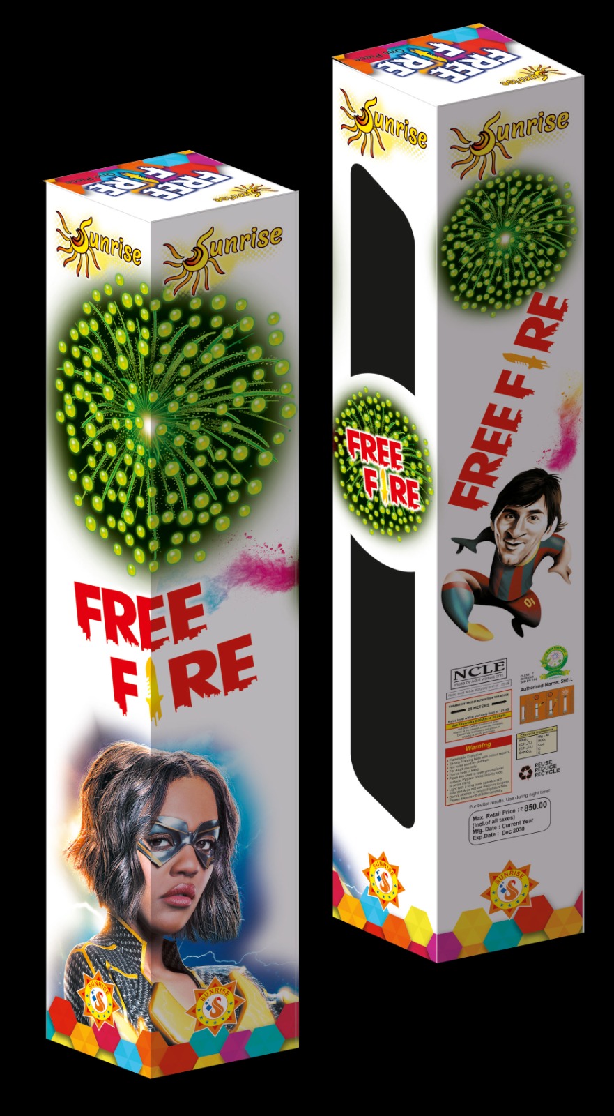 2'' Arial Fancy Pipe (Green) Freefire -  1 Pcs